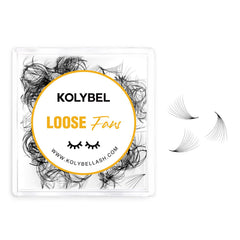 Kolybel premade fans 500-box with 12mm length and 10D curl for faster volume looks