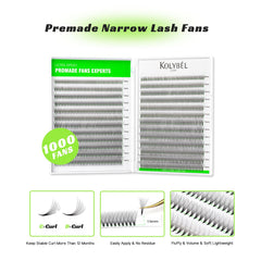 Kolybel 0.07D curl premade lashes for natural-looking volume.