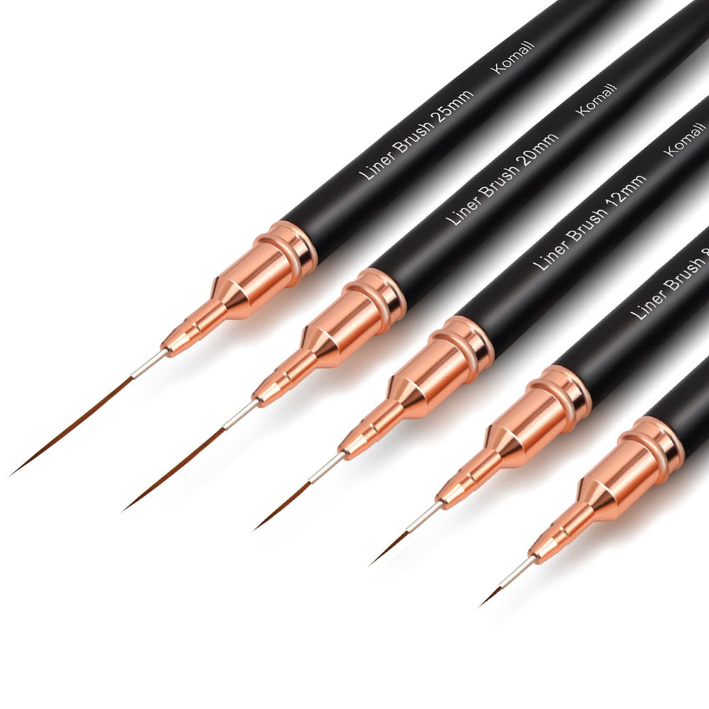 Komall metallic nail art brush set with a 4mm tip for precise lines and fine details.