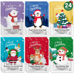 KONEUK 24-pack Christmas face masks bundle, festive packaging for gifting