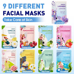 KONEUK 9-pack rose mask for calming moisture balance