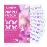 KONEUK acne patches butterfly pack applied on skin for quick blemish coverage
