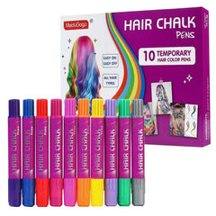 KongJuntzd Hair Chalk 10-Color Kit with glitter for vibrant party looks