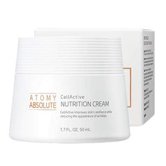 Konipl Atomy Absolute CellActive Cream bottle demonstrates quick absorption and a non-greasy on-skin feel.