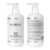 KOOPLEX No.5 bottle showcases argan oil for deep hydration and shine