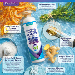Kopa Haiku rosemary oil drop emphasizes refreshing scalp revitalization.