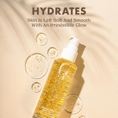 Kopari Golden Aura oil dispense shot demonstrates easy application and quick absorption.
