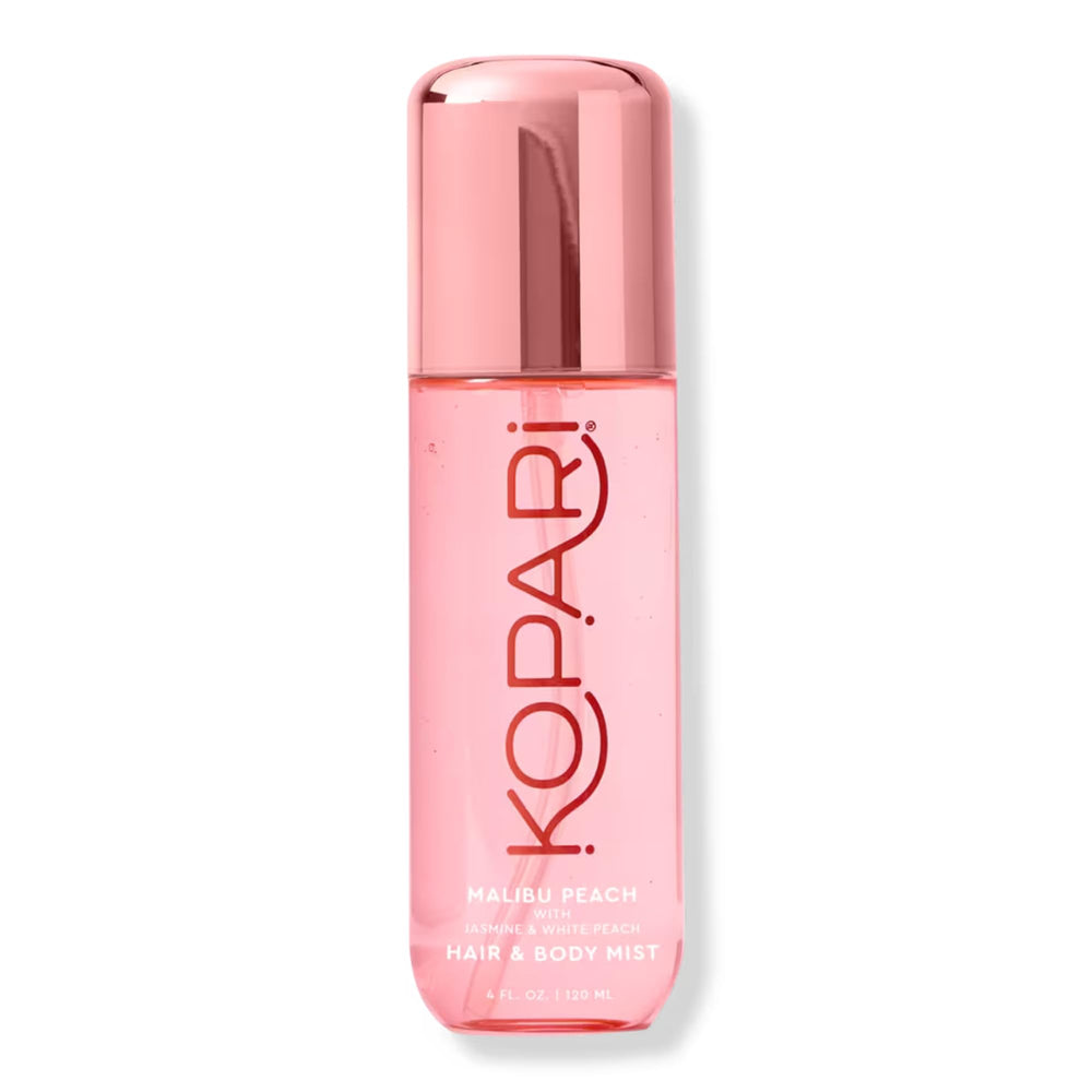 Kopari Malibu Peach Mist bottle front for a refreshing tropical scent