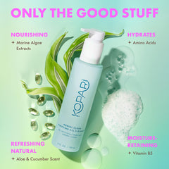 Kopari Marine Clean makeup removal shows makeup melting without drying.