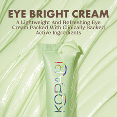 Kopari Niacinamide Eye Bright Cream being applied with cooling sensation