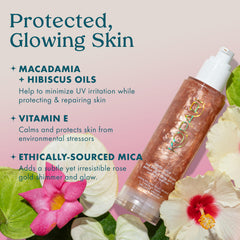 Kopari Sun Shield Body Glow gel texture for quick absorption.