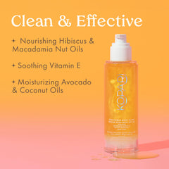 Kopari Sun Shield Body Glow SPF 50 hibiscus oil nourishes while guarding skin.