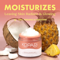Kopari Coconut Melt texture shot shows silky oil for skin and hair care