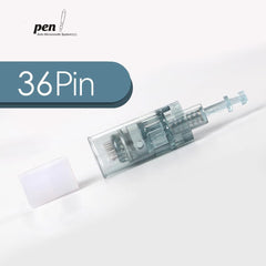 Kopcesw derma roller cartridge close-up showing 36 needles for home skincare.