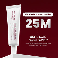 Kopher Curepair Mela Cream texture swatch reveals lightweight, hydrating application.