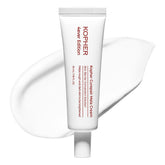 Kopher Curepair Mela Cream tube close-up showing soothing formula for sensitive skin.