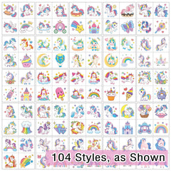 Kopokita unicorn tattoos assorted patterns for kid-friendly play.
