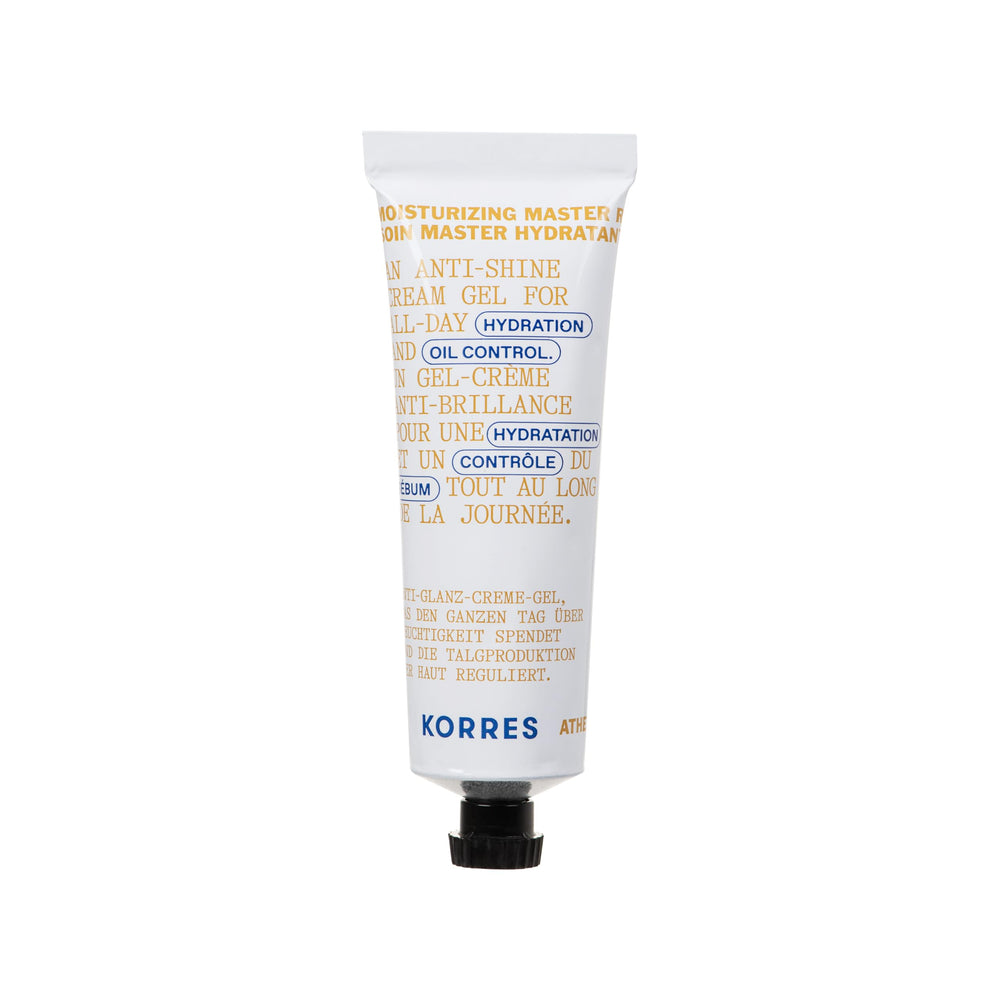 KORRES Athenian Grooming Mattifying Moisturizer bottle shows matte finish for daily use.