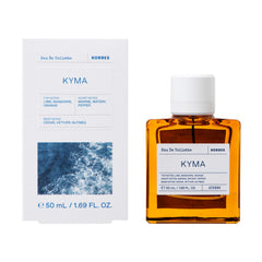 Korres Kyma citrus-top-notes close-up, highlighting lime, mandarin, and orange for an uplifting start.