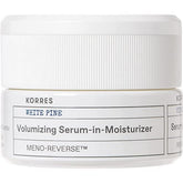 Korres White Pine serum-moisturizer application demonstrates smooth, fast absorption for hydrated skin.