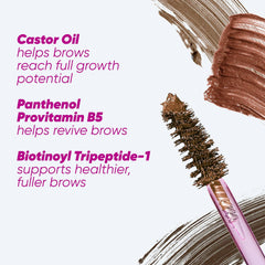 Kosas Air Brow tinted gel brush application demonstrates precise, high-payoff pigment.