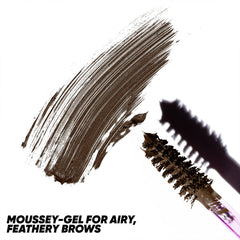 Kosas Air Brow tinted gel spoolie lifts hairs for fuller feathery brows.