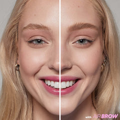 Kosas Air Brow Tinted Gel texture swatch reveals creamy buildable color