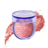 Kosas Blush is Life dual-tone baked blush swatch for a radiant, dimension-enhancing flush.