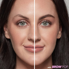 Kosas Brow Pop built-in spoolie blends color for seamless finish.
