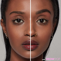 Kosas Brow Pop thin-side for precise, feathered shaping.