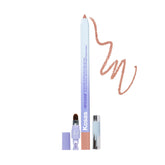 Kosas Hotliner crayon lèvre rétractable avec embout et brosse pour un tracé précis.