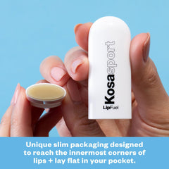 Kosas Lipfuel Hyaluronic balm with mint scent energizes during workouts.