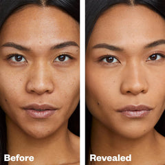Kosas Revealer texture swatch on skin highlights breathable, natural finish.