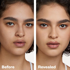 Texture swirl emphasizes lightweight, blendable finish for a second-skin look.