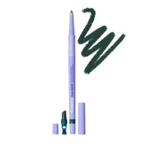 Kosas Soulgazer emerald green satin eyeliner swatch for precise definition.