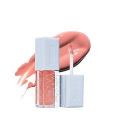 Kosas Wet Lip Oil Gloss bottle close-up with sleek packaging and glossy finish.