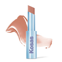 Kosas Wet Stick tube swipe showing instant hydration and sheer color.