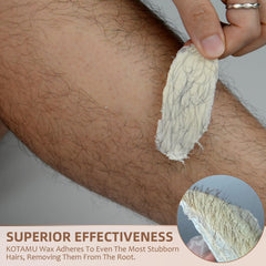 KOTAMU hard wax beads with coconut oil soothe skin during hair removal.