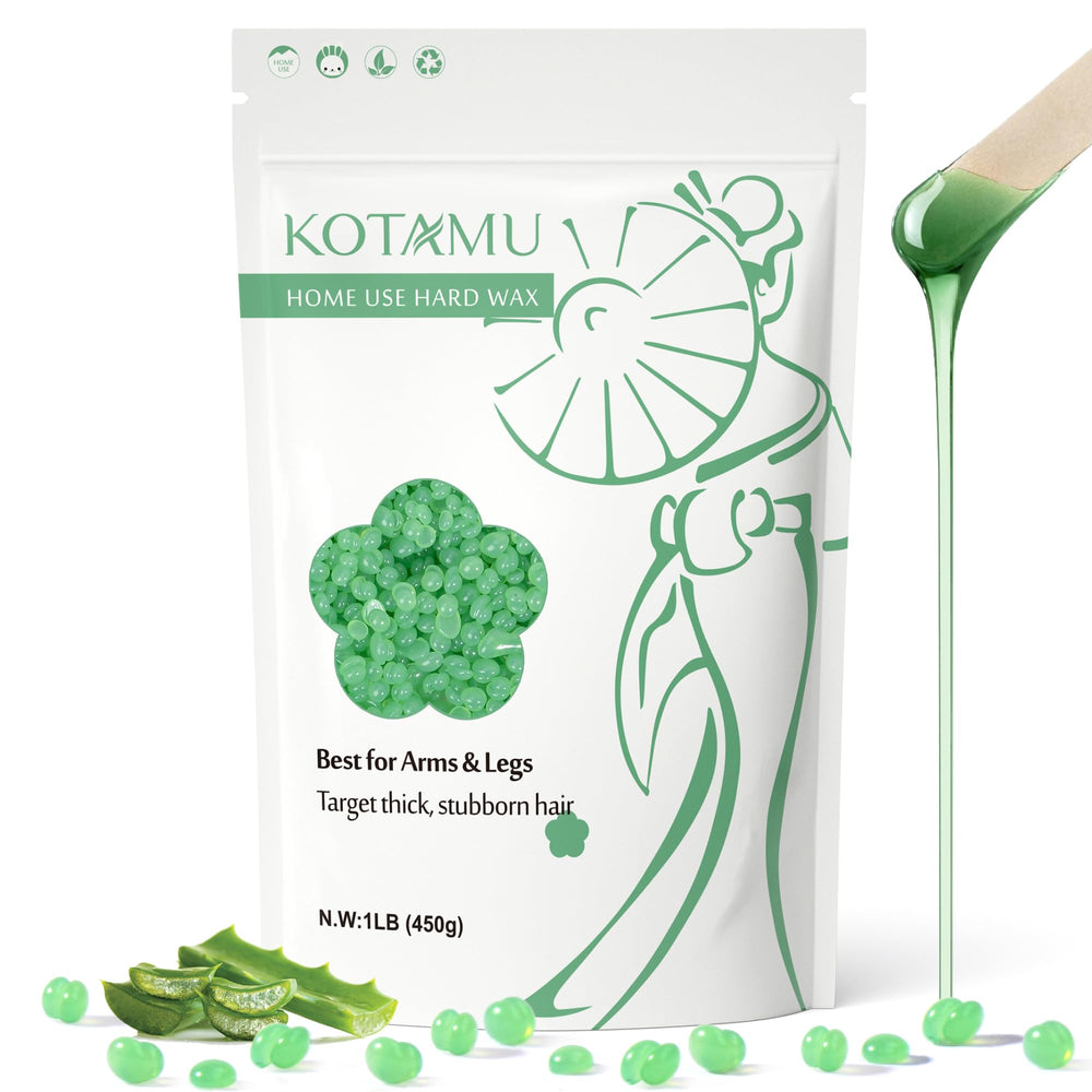 KOTAMU Aloe Vera hard wax beads 1lb pack for gentle hair removal