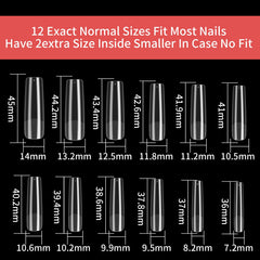 KOXXIAMOQ tapered square full-cover tips for natural-looking length