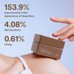KOY Flow lifting-wrapping cream application demonstrates upward smoothing for daily use.