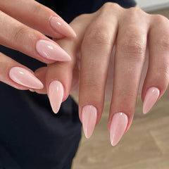 KQueenest dusty pink press-on nails showing quick application capabilities.