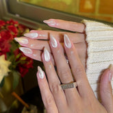 KQueenest glitter cat eye press on nails with UV coating for salon sparkle
