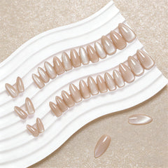 KQueenest glitter nails in almond shape, quick 10-minute application
