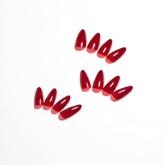 KQueenest red almond press-ons delivered quickly for salon-style at home.