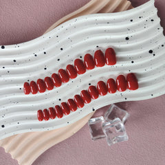 KQueenest red nails with long-lasting shine for extended wear