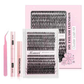 Kraeci lash extension kit with cluster lashes 9-16mm for natural, voluminous look.