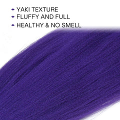 KRALER purple braiding hair used in box braids style with bold color