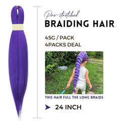 KRALER purple braiding hair close-up shows soft, scalp-friendly fibers