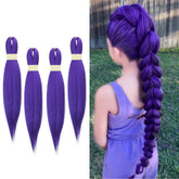 KRALER purple pre-stretched braiding hair 24-inch, ideal for quick box braids
